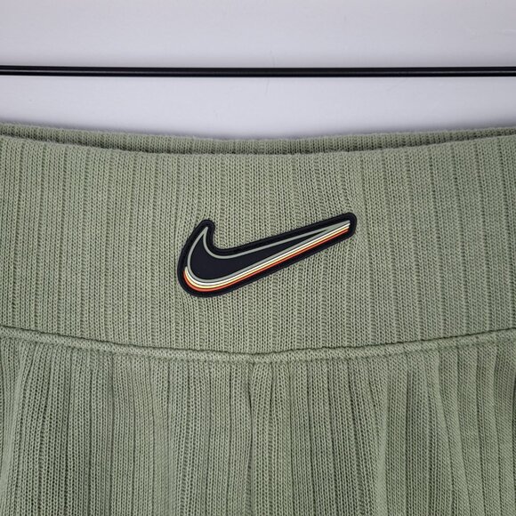 Nike Shorts Knit Cotton Slim Fit Ribbed DJ5359-386 Oil Green Size XS - Picture 7 of 11
